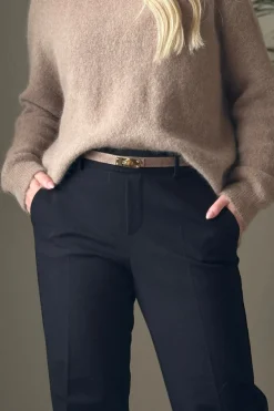 Suede thin nahkavyö, beige