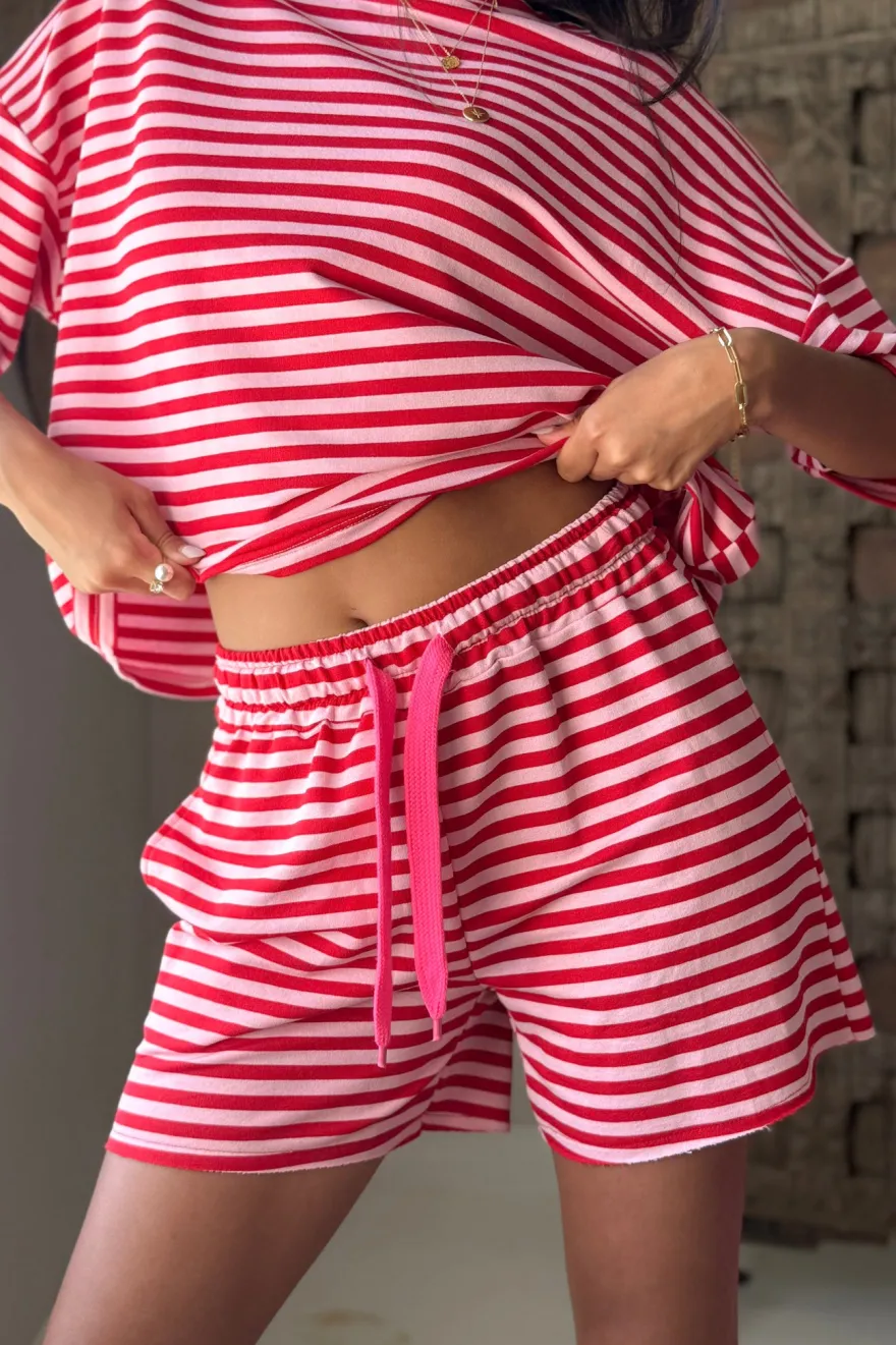 Sun Stripes shortsit, punainen-pinkki