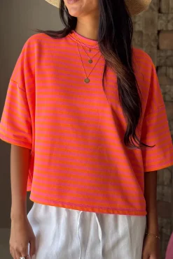 Sun Stripes t-paita, neon orassi-pinkki
