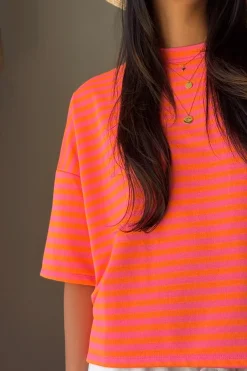 Sun Stripes t-paita, neon orassi-pinkki