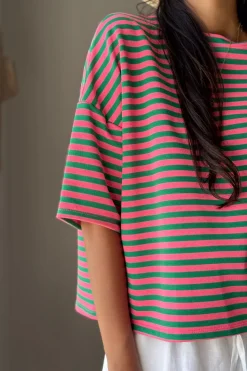 Sun Stripes t-paita, pinkki-vihreä