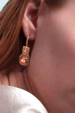 Tamara crystal korvakorut, peach