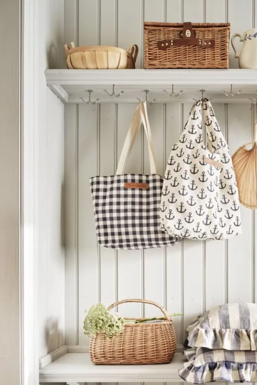 Tote bag anchor kangaskassi, blue/off white