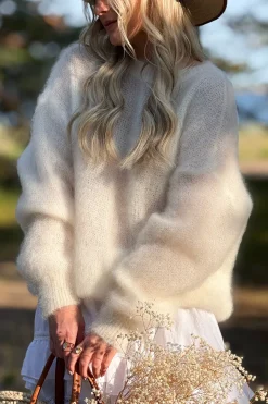 Warmness mohairneule, off white
